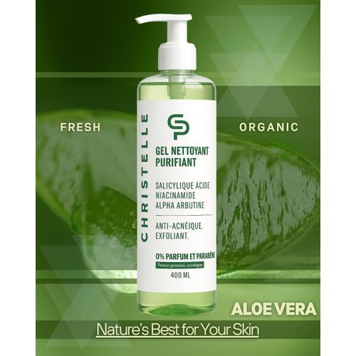 Christelle Paris Gel Nettoyant Purifiant 400ml - Peaux Mixtes À Grasses - Anti Acnéique Exfoliant 400ml
