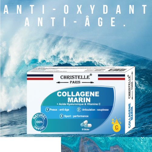 Christelle Paris Collagène Marin + Vitamine C, Santé Et Bien-être Cheveux, Peau, Anti-age, Anti-ride,
