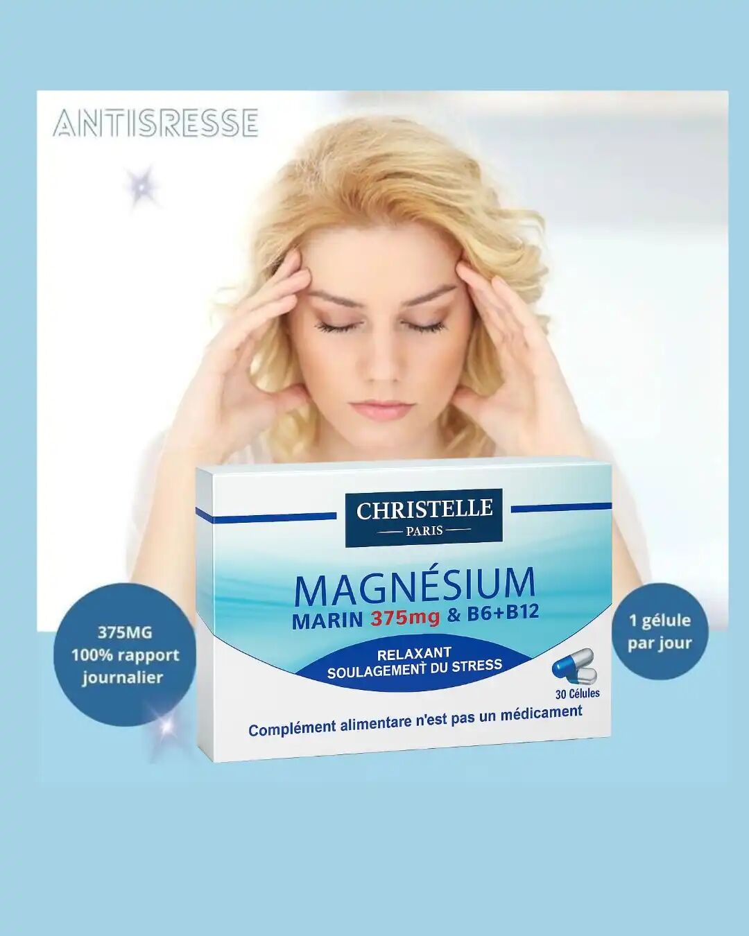 Magnésium Pack 2 Boites, Relaxation, Soutien Sommeil & Équilibre, Stress Fatigue thumbnail 4