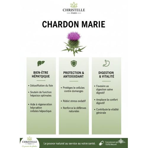 Chardon Marie Complexe Silymarin Soutien Digestif & Détox Du Foie thumbnail 3