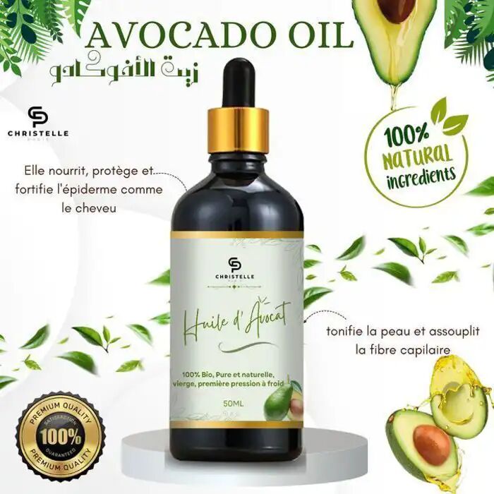 Huile D'avocat Bio Soin Visage Et Corps Lisse Le Contour Des Yeux Stop Les Rides Réduit Les Vergetures 100% Naturel,