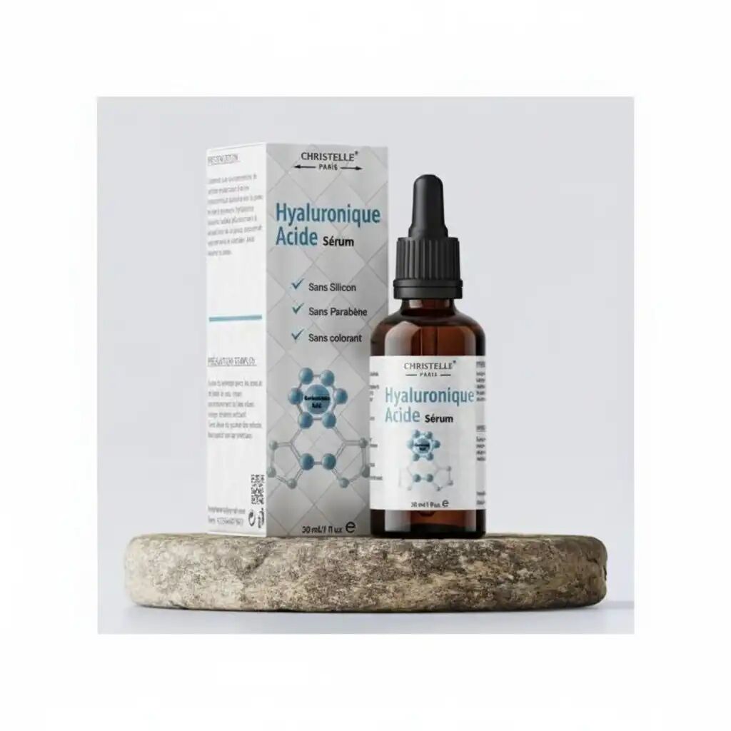 Christelle Paris Sérum Visage Stimule L'acide Hyaluronique - Hautement Dosé - Serum Anti-âge - Soin Naturel