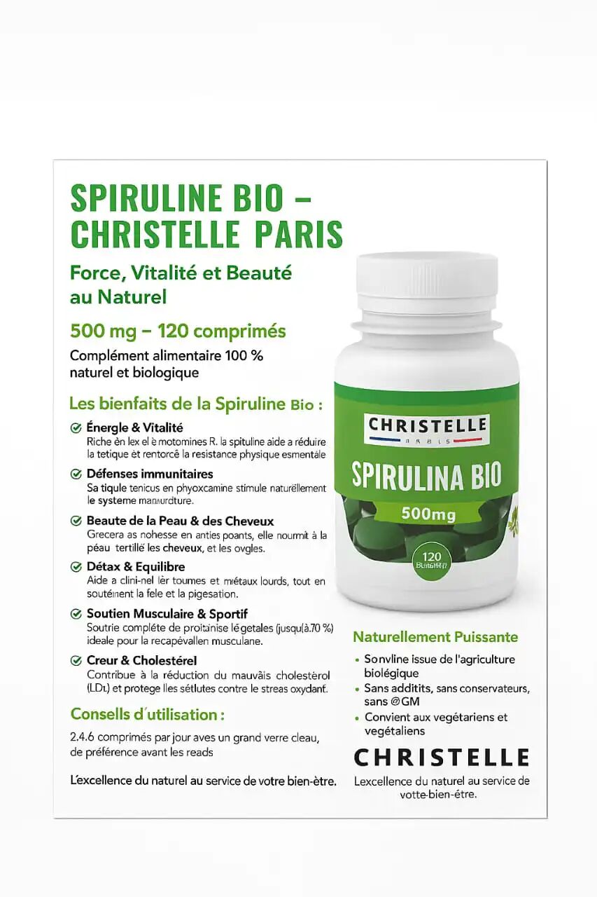 Spiruline Bio 500 Mg – Vitalité Et Beauté Naturelle thumbnail 3