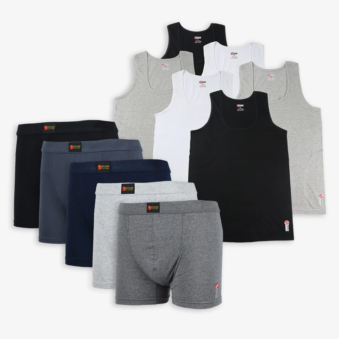 Verano Lot 6 Débardeurs+5 Boxers Simple Coton