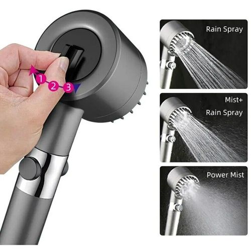 Pommeau De Douche Haute Pression À 3 Modes Avec Brosse De Massage