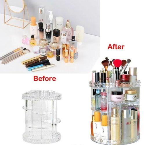 Organisateur De Maquillage Rotatif Transparent À 360° thumbnail 1