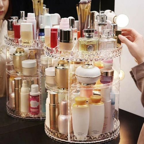 Organisateur De Maquillage Rotatif Transparent À 360° thumbnail 2