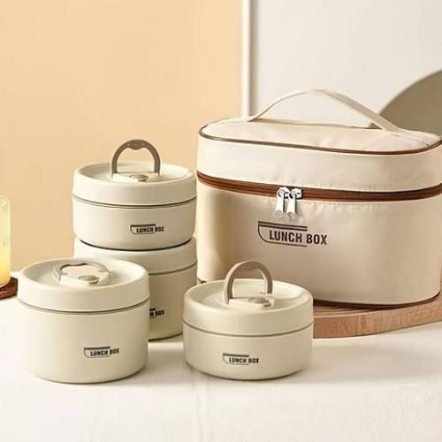 Lunch Box Isotherme Portable En Acier Inoxydable, Récipient Alimentaire Isolant