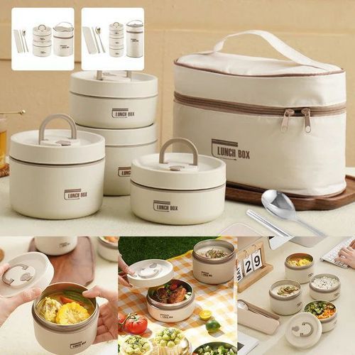 Lunch Box Isotherme Portable En Acier Inoxydable, Récipient Alimentaire Isolant thumbnail 3