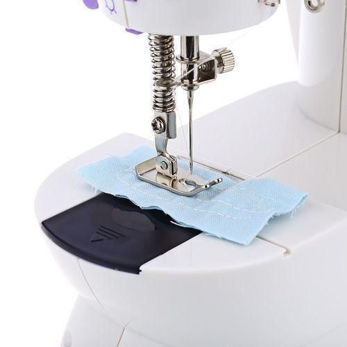 Mini Machine À Coudre Portable, Avec Pédale À Fil Automatique, Blanc Clair Avec Table