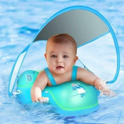 Bouée Bébé Piscine Avec Pare-soleil – Aide À La Natation – Avec Ceinture De Sécurité 