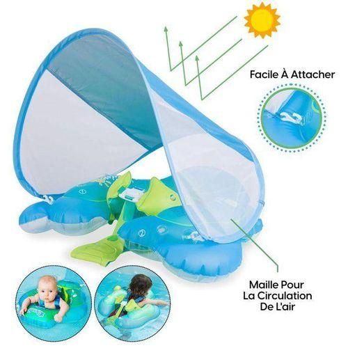 Bouée Bébé Piscine Avec Pare-soleil – Aide À La Natation – Avec Ceinture De Sécurité  thumbnail 3
