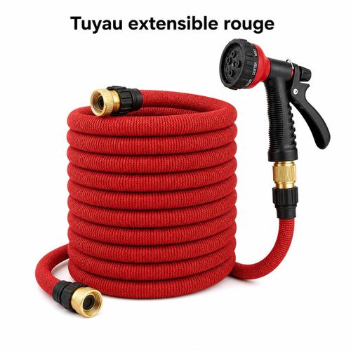 Flexible De Jardin 15 M À 75 M Extensible Noir Avec Raccords En Laiton, Tuyau Darrosage Résistant Et Facile À Manipuler thumbnail 3