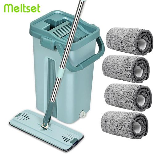 Vadrouille Pour Balai En Microfibre, Serpillière Seau 5 Tampons De Rechange thumbnail 1