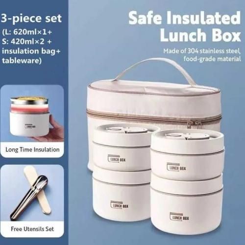 Lunch Box Isotherme Portable En Acier Inoxydable thumbnail 2