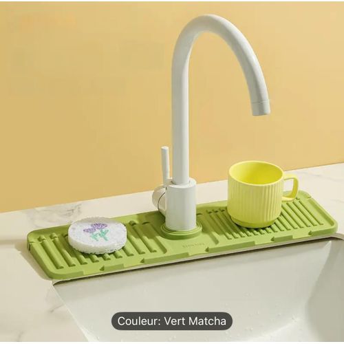 Tapis Égouttoir En Silicone Souple, Tapis De Robinet Dévier De Cuisine, Tapis Récupérateur Deau Pour Robinet, Plateau Dorganisation Multifonction Pour Évier
