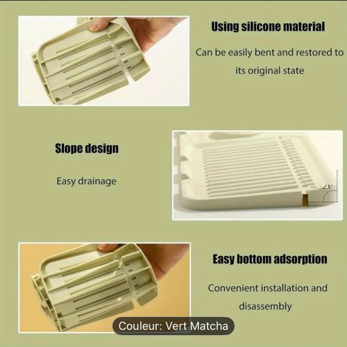 Tapis Égouttoir En Silicone Souple, Tapis De Robinet Dévier De Cuisine, Tapis Récupérateur Deau Pour Robinet, Plateau Dorganisation Multifonction Pour Évier