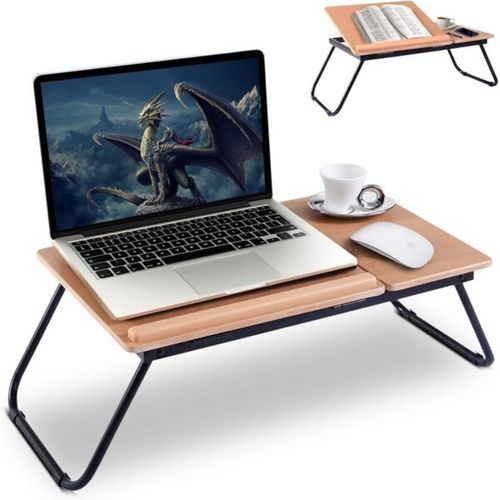 Table De Lit Support Réglable Et Pliable, En Mdf Et Métal thumbnail 1