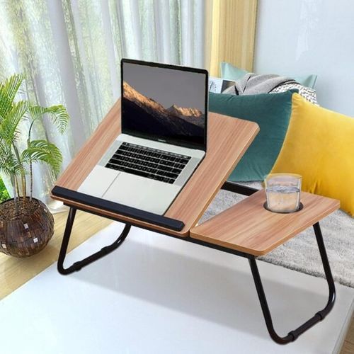 Table De Lit Support Réglable Et Pliable, En Mdf Et Métal thumbnail 3