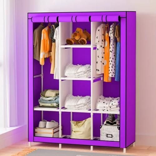 Armoire De Rangement En Tissu Pour Vêtements Armoire Portative 130 × 45 × 175 Cm