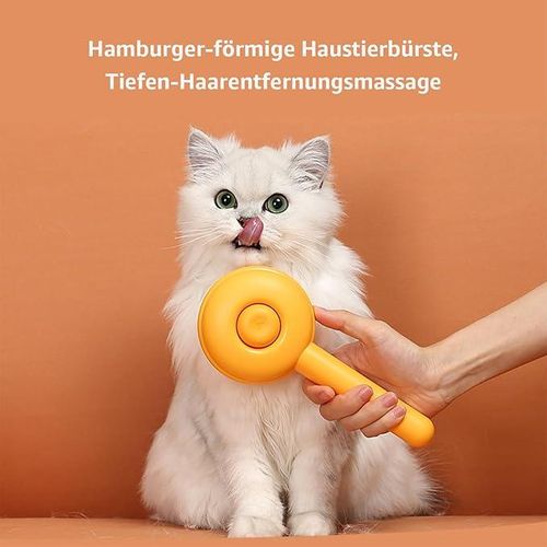 Brosse De Toilettage Pour Animaux – Conception Hamburger, Nettoyage Facile