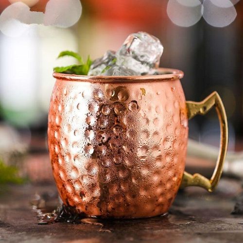 Tasse Moscow Mule En Cuivre -poignée Dorée – Idéale Pour Les Boissons Fraîches Et Une Présentation Élégante thumbnail 3