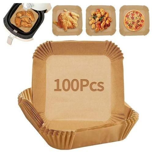 100 Feuilles Antiadhésives Pour Friteuse À Air – Résistantes À Leau Et À Lhuile, Faciles À Nettoyer, Préservent La Saveur Des Aliments