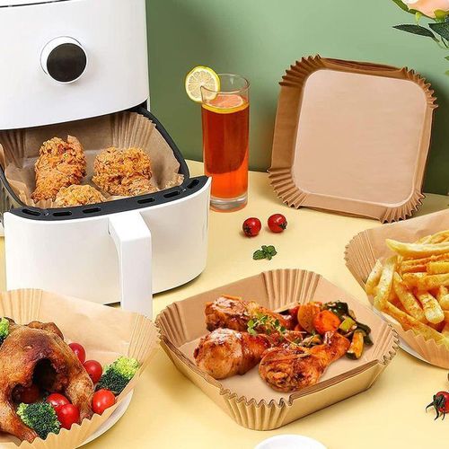 100 Feuilles Antiadhésives Pour Friteuse À Air – Résistantes À Leau Et À Lhuile, Faciles À Nettoyer, Préservent La Saveur Des Aliments