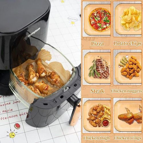 100 Feuilles Antiadhésives Pour Friteuse À Air – Résistantes À Leau Et À Lhuile, Faciles À Nettoyer, Préservent La Saveur Des Aliments thumbnail 3