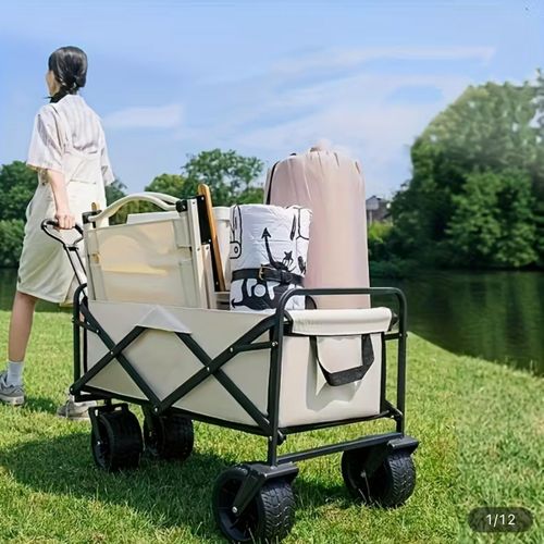 Chariot Pliable Tout-terrain Pour Courses, Pique-nique Et Camping thumbnail 2