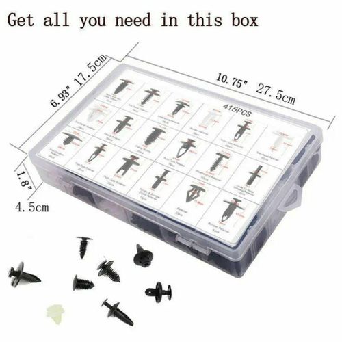 Kit 415 Clips De Fixation Automobile Universel – Boîte Organisée + Outil Extracteur – Nylon Résistant 5-10 Mm thumbnail 3