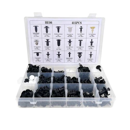 Kit 415 Clips De Fixation Automobile Universel – Boîte Organisée + Outil Extracteur – Nylon Résistant 5-10 Mm