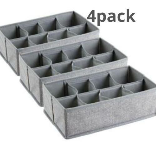 Lot De 4 Boîte De Rangement En Tissu À Compartiments – Organisation Élégante Et Pratique thumbnail 2