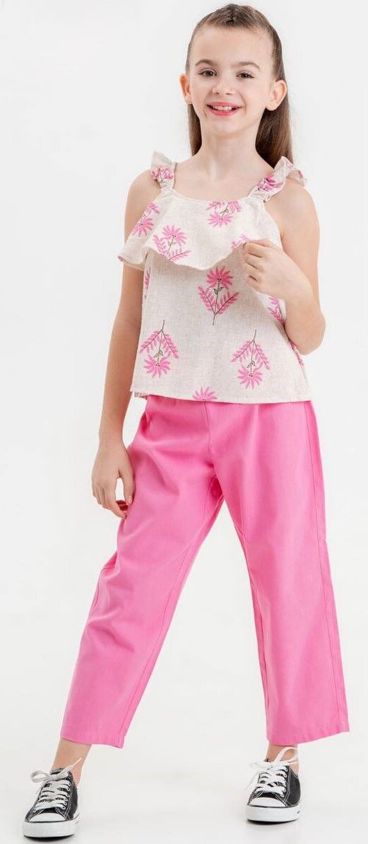 Ensemble Pantalon En Lin Bretelle