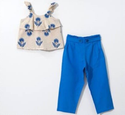 Ensemble Pantalon En Lin Bretelle
