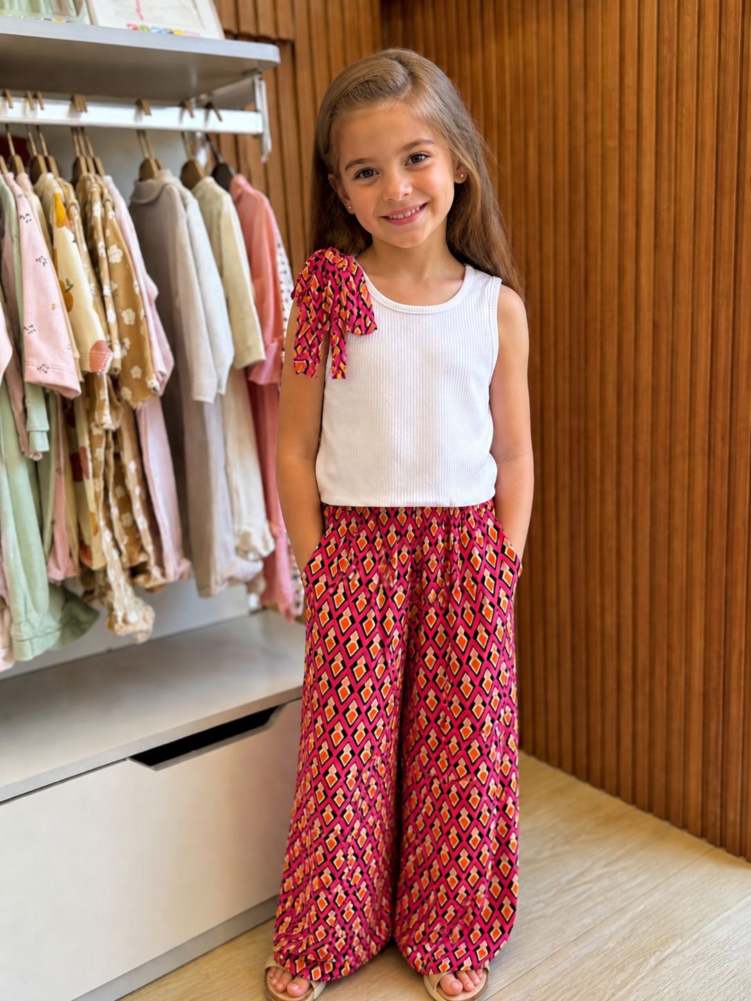Ensemble Top Nœud & Pantalon Imprimé