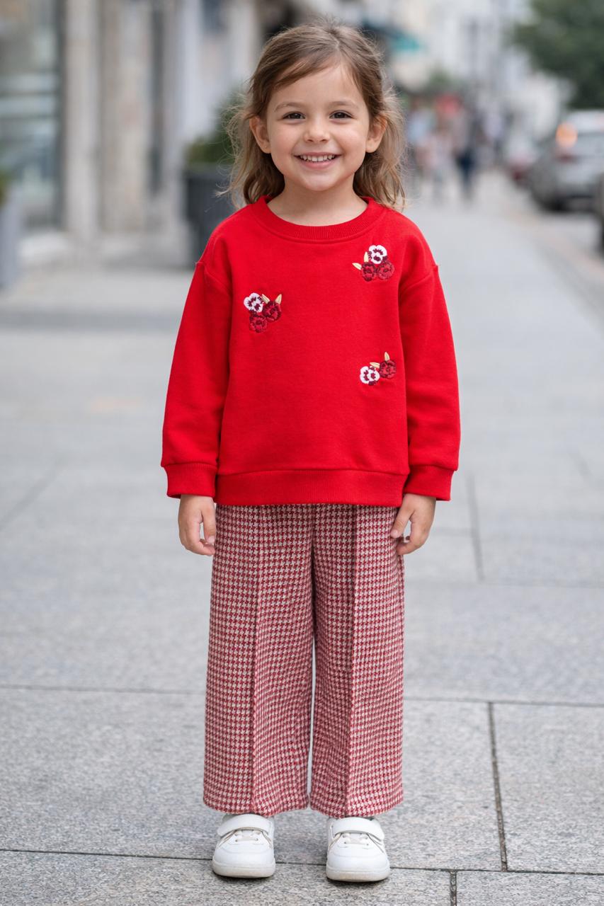 Ensemble Pantalon Fleurs Broderie