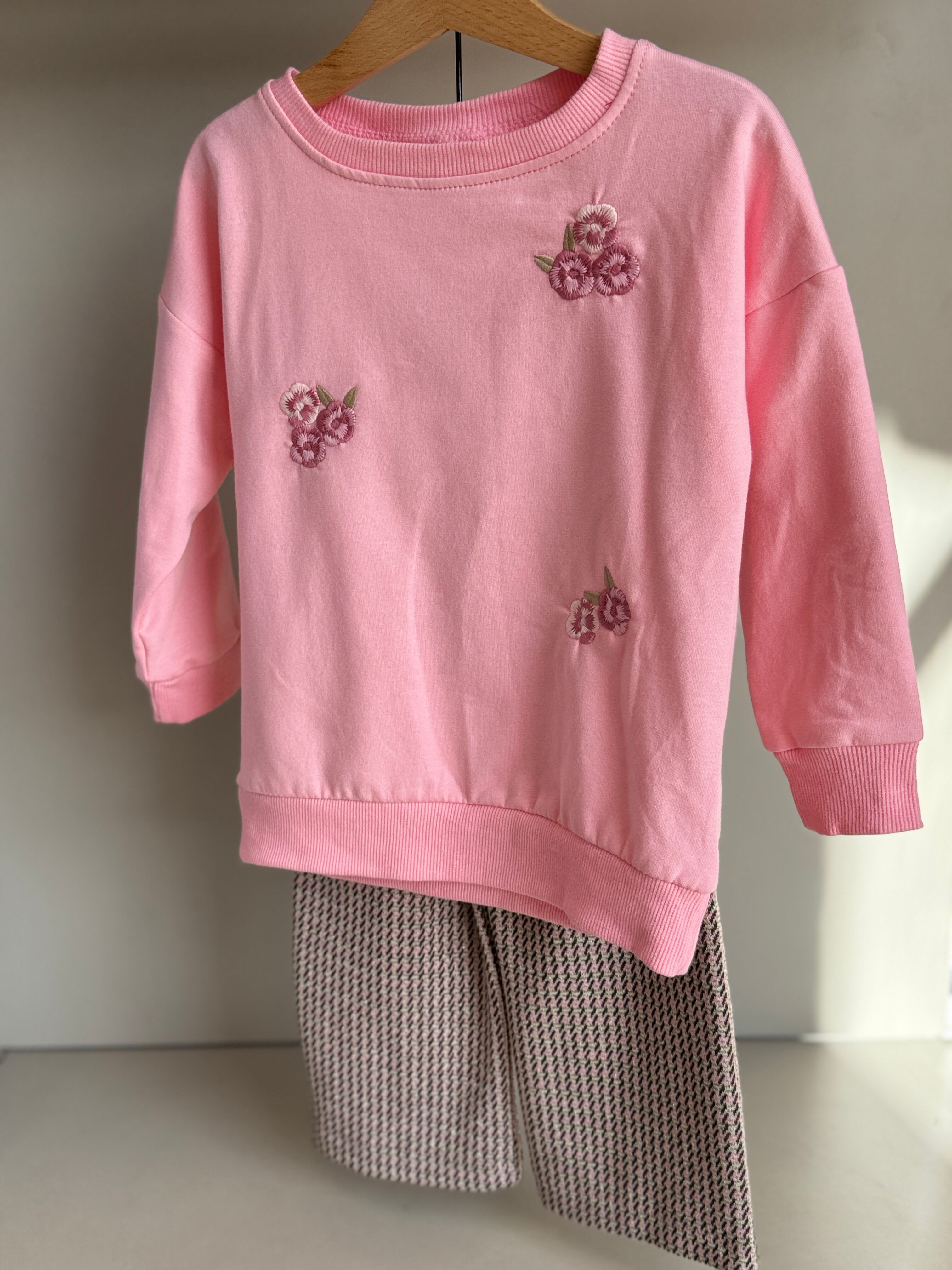 Ensemble Pantalon Fleurs Broderie