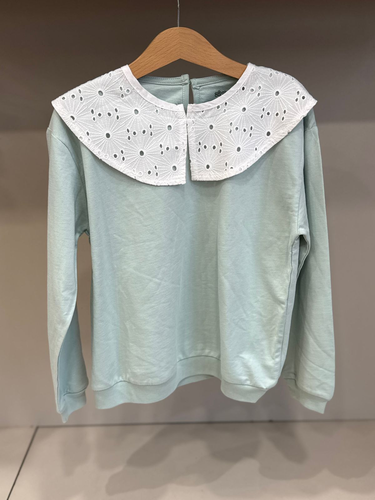 Pull Coton Col Broderie Anglaise