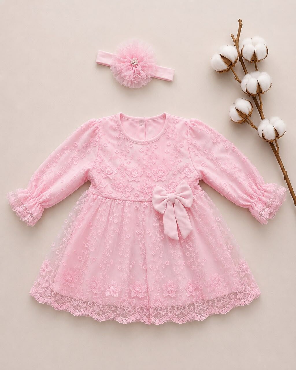 Robe Dentelle Manche Avec Bandeau
