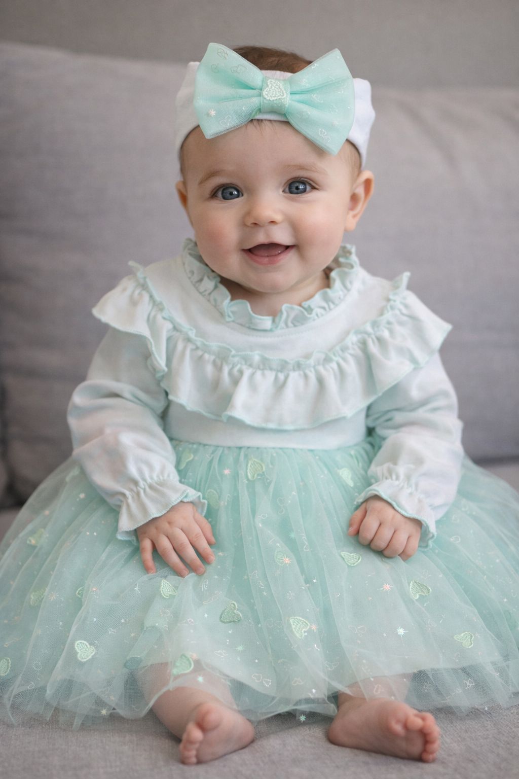 Robe À Tulle Avec Bandeau Assorti thumbnail 3