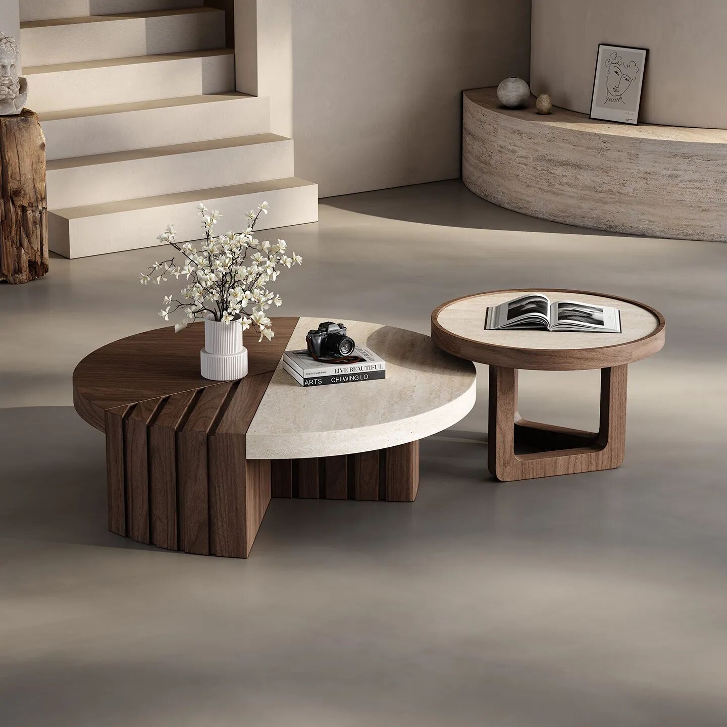 Arya Set De 2 Tables Basses De Lux 90 / 50 Cm thumbnail 4