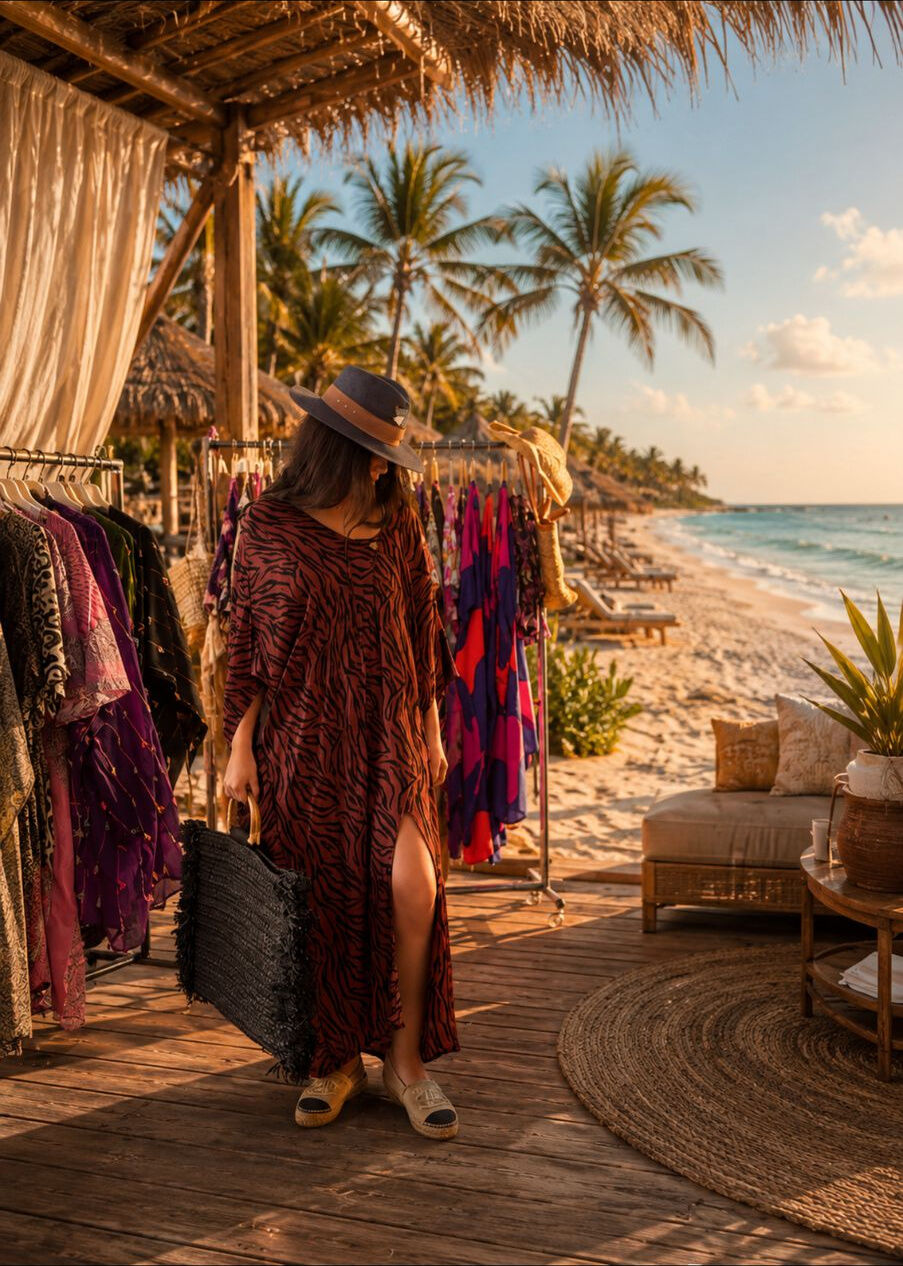 Robe Maxi de Plage à Imprimé Zèbre