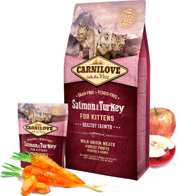 Salmon & Amp; Turkey For Kittens Cats Healthy Growth /grain Free