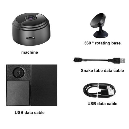 A9 Mini Caméra De Surveillance Ip Wifi Hd 1080p, Dispositif De Sécurité Domestique Sans Fil, Avec Vision Nocturne Infrarouge Et Support 360 Degrés, Compatible Avec Application Téléphonique thumbnail 3