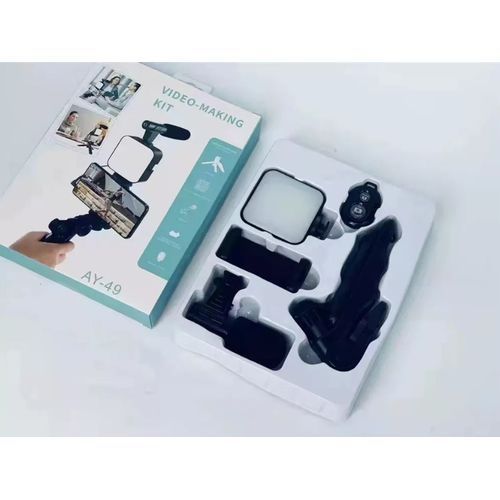 Vlogging Kit Video-making Vlogger Ay49– Trépied – Microphone – Lumière – Ay-49