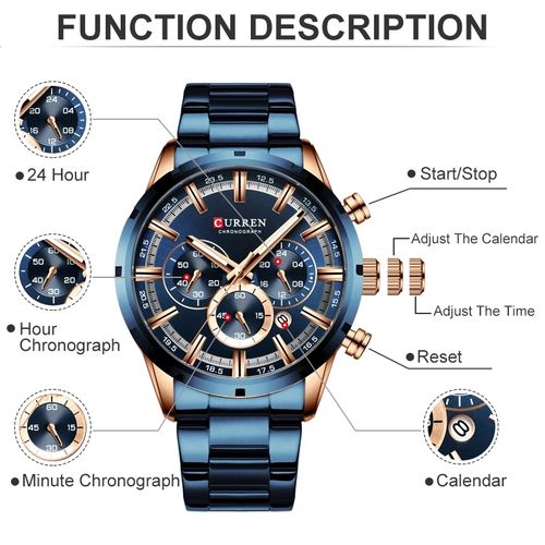 Curren Montre Pour Homme Chronographe Mouvement De Quartz