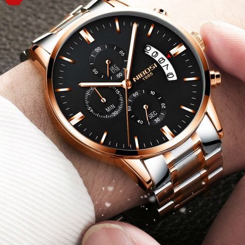 Montre Chronographe Rose Gold Fond Noir N 1985
