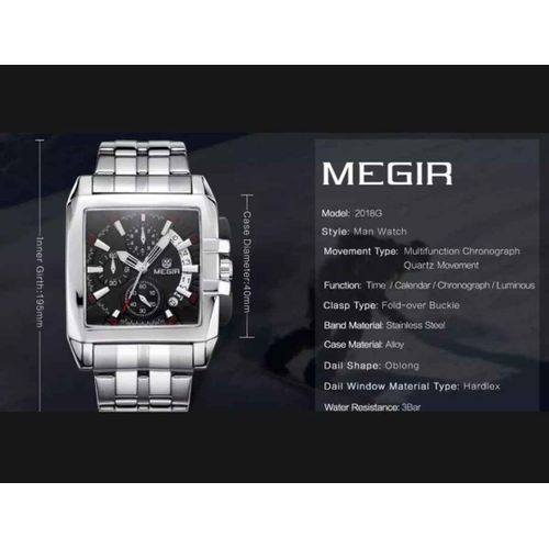 Montre Chronographe Forme Carré thumbnail 3