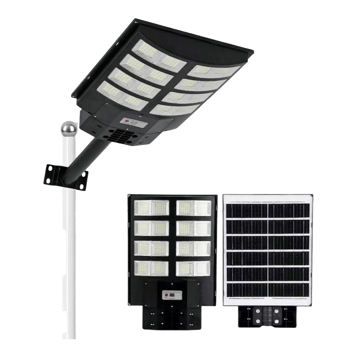 LED solar street light 400W in ABS plastic and glass — Black